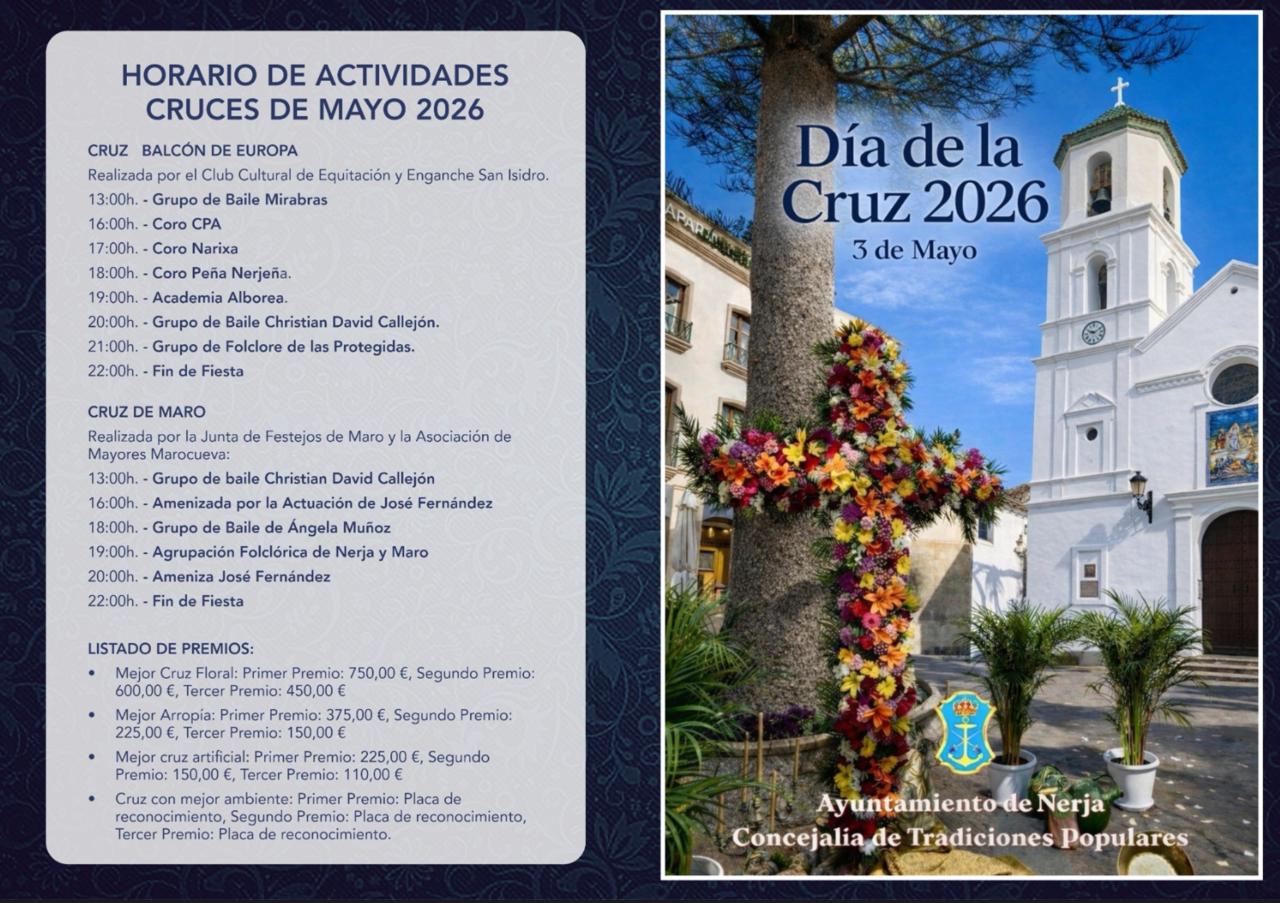 horario actividades dia de la cruz nerja 2026